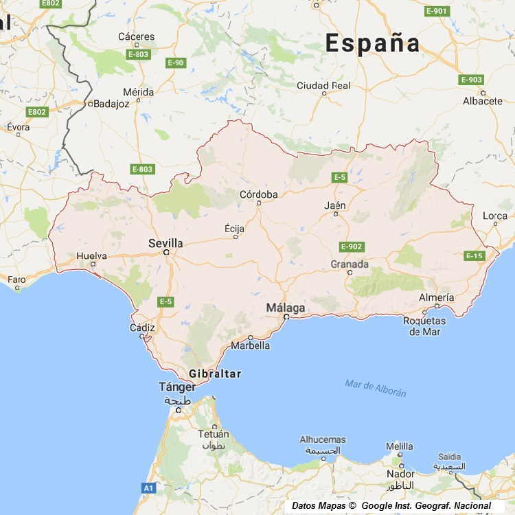 Mapa de Andalucia