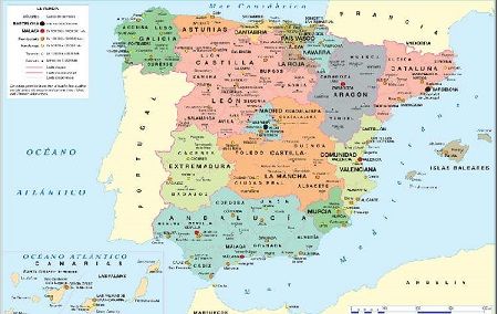 Mapa provincias de Espana
