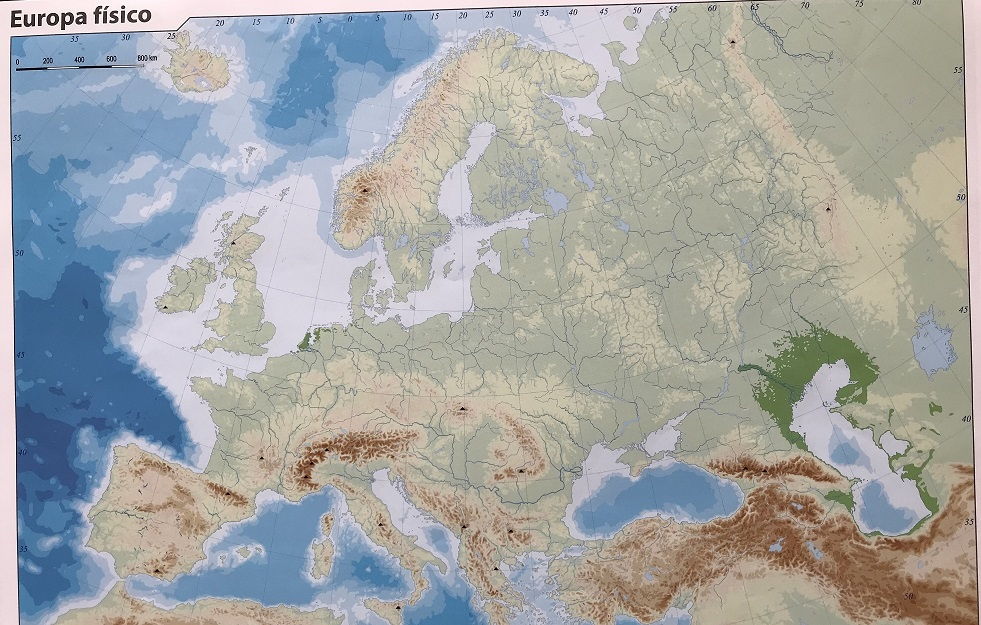Mapa mudo de Europa F?sico