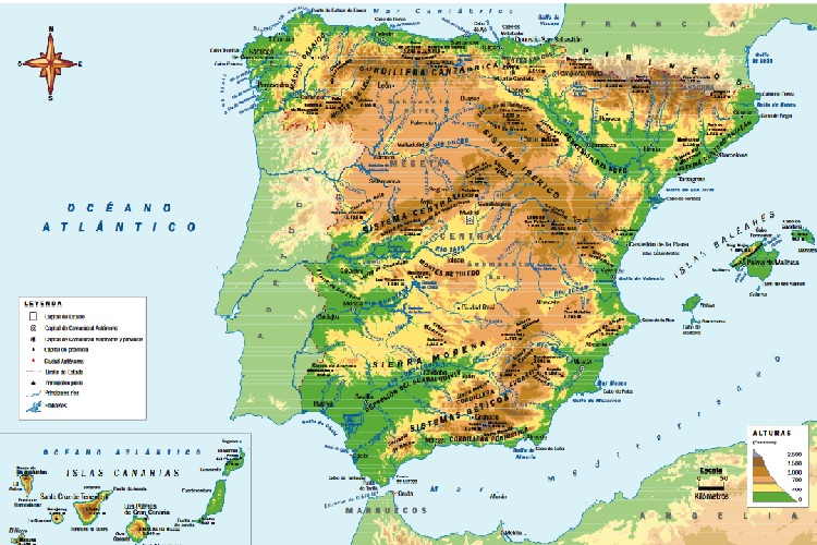 Mapa De Espa a Fisico Mapa F sico Espa a Interactive Exercise MSBN